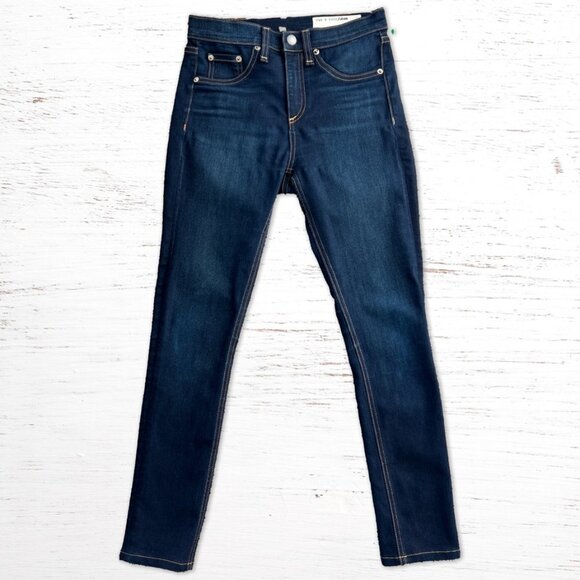 rag & bone Denim - RAG & BONE High Rise Skinny Jeans in Bedford Dark Wash in Size 25